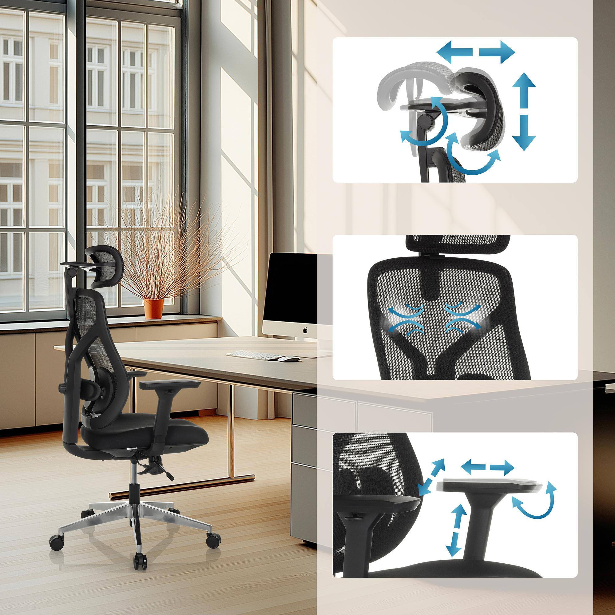 CASSILIS B Bürostuhl Netzstoff Schwarz 2