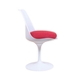 Knoll Tulip Chair Weiß mit rotem Sitzpolster 2