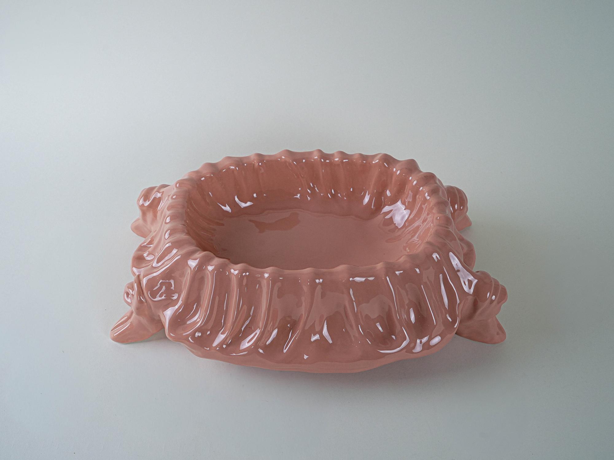 Ceramic bowl Red 1970s 3
