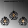 Pendant lamp with 3 elements Black Metal 3