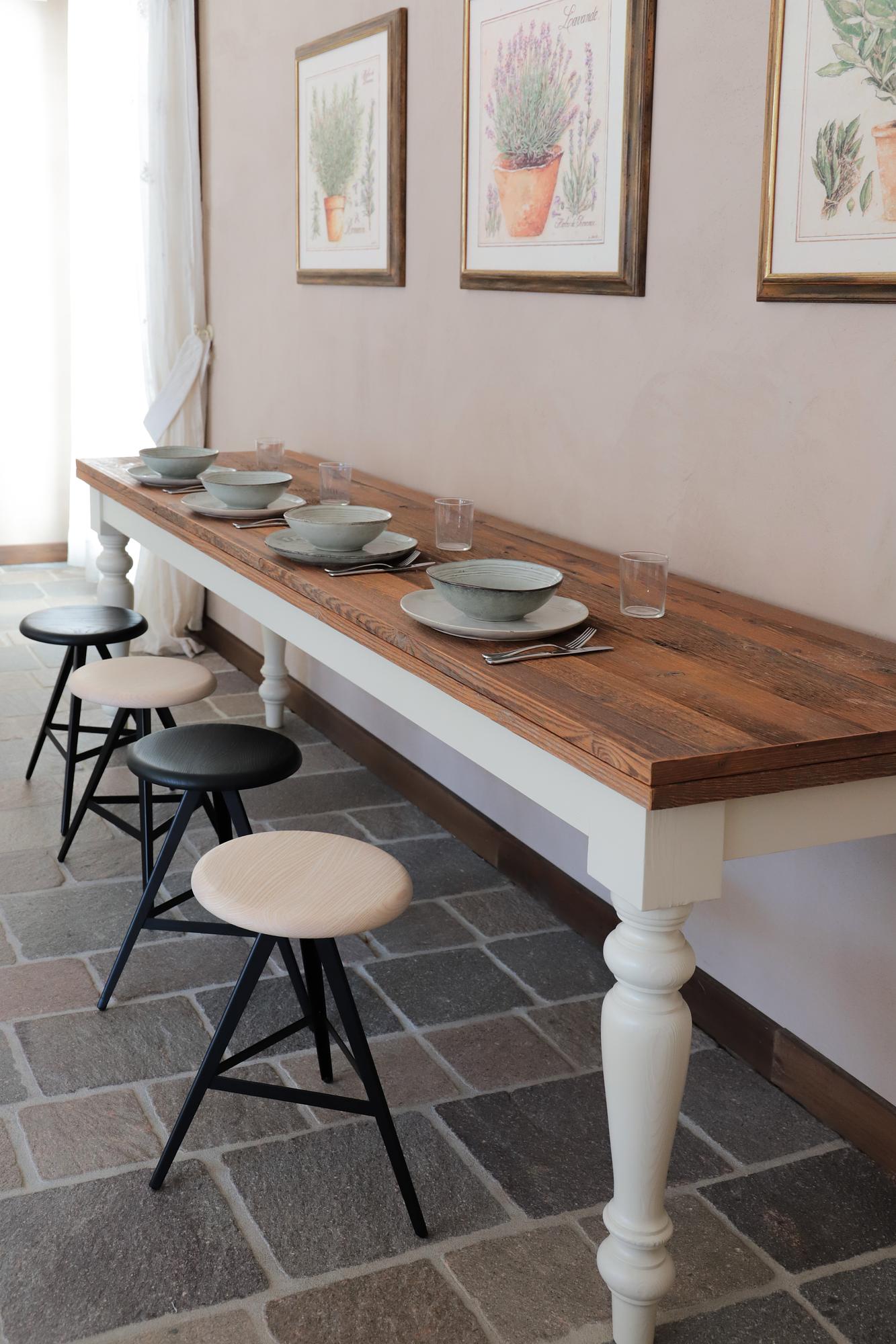 Kuky Basso Neutro Hocker Metall Holz Schwarz 3