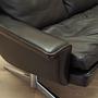 Sofa Leder Braun 1970er Jahre 7