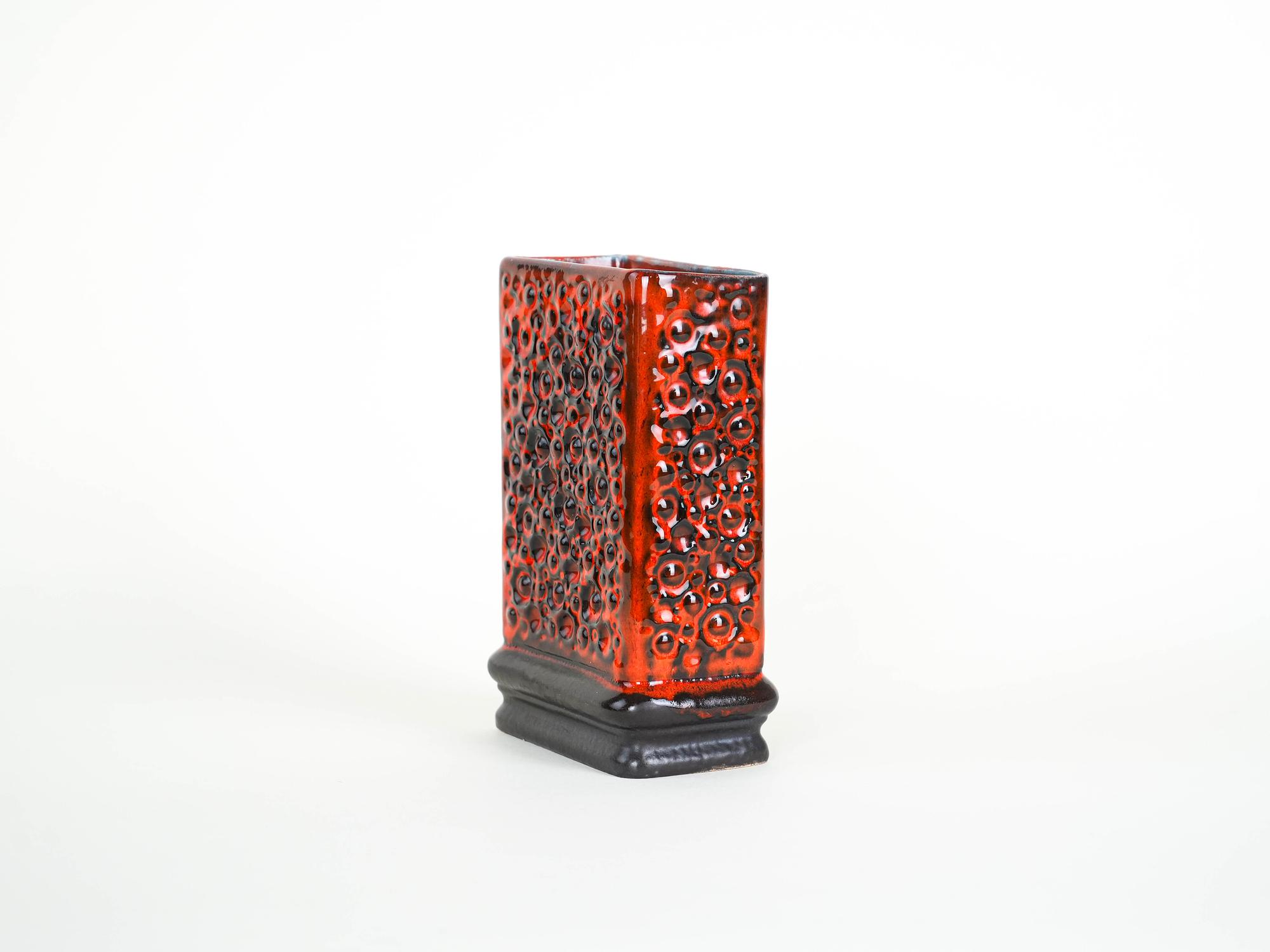 Vase Fat Lava 1960s Red 3