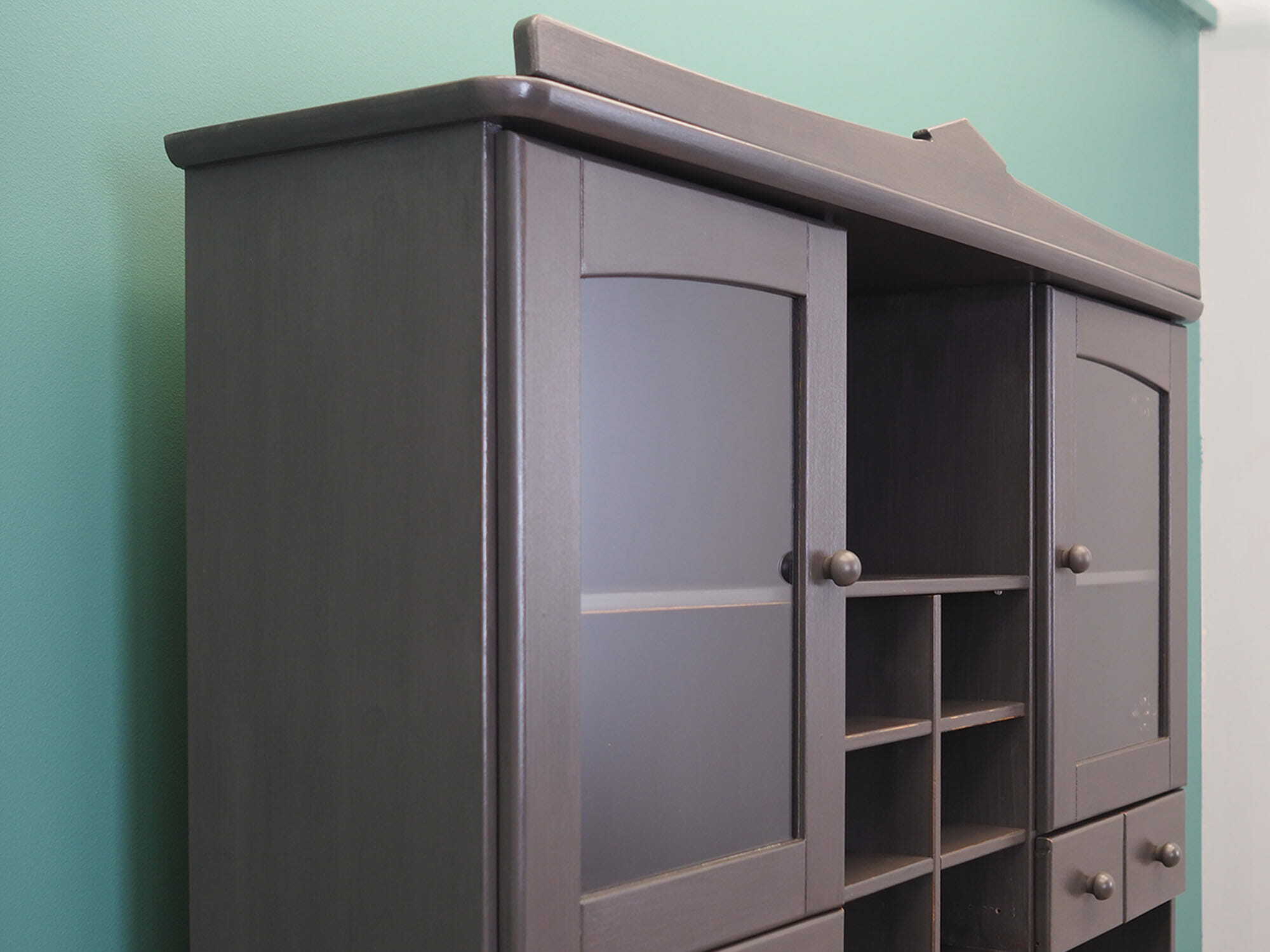 Vintage cabinet Pine grey 1980s 4