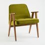 366 Sessel Holz Samt Olive 0