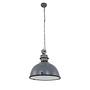 1-Flame Pendant Lamp Bikkel Steel Glass Grey 1