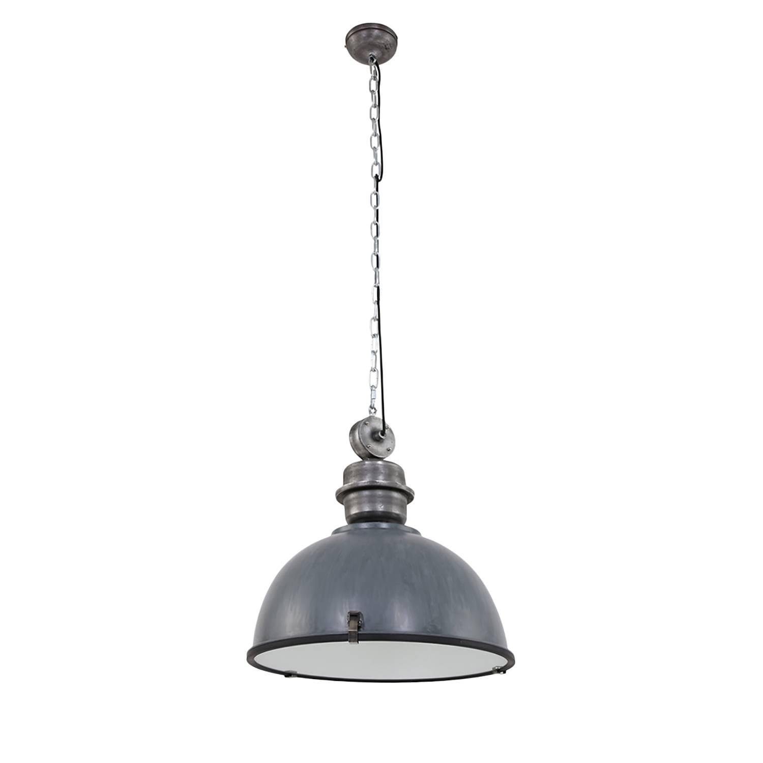 1-Flame Pendant Lamp Bikkel Steel Glass Grey 1