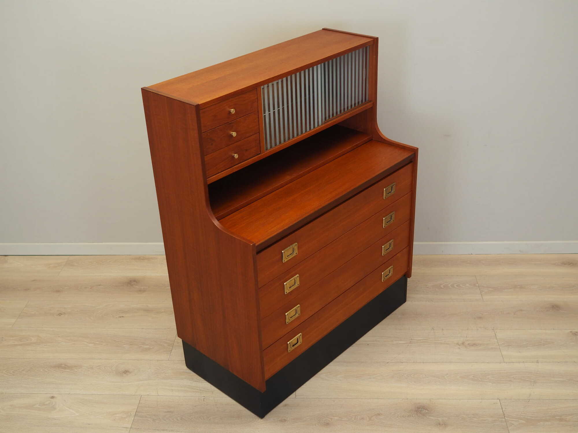 Vintage Sekretär Teakholz Braun 1970er Jahre  5