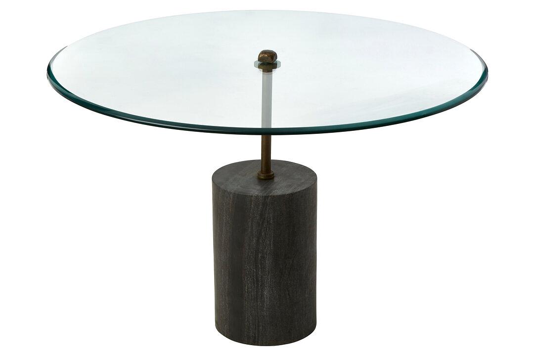 Rany Beistelltisch Marmor Glas Schwarz 1