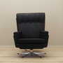 Poltrona da ufficio vintage pelle legno nero anni '70 1