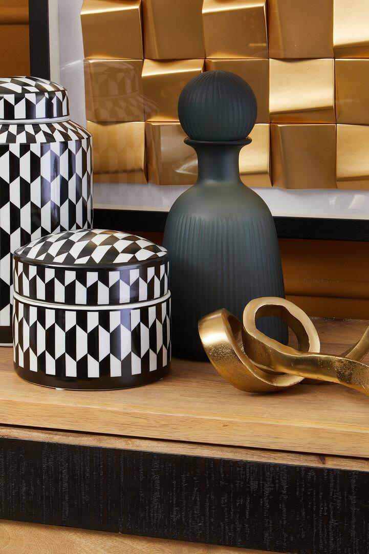 Marlo Kleiner Geometrically Printed Ceramic Jar Black White 6