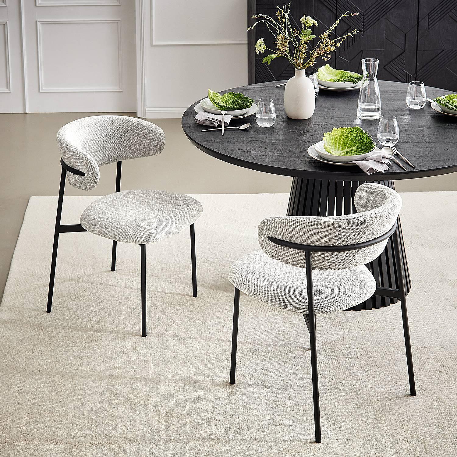 2x Podington Upholstered Chair Light Grey 4