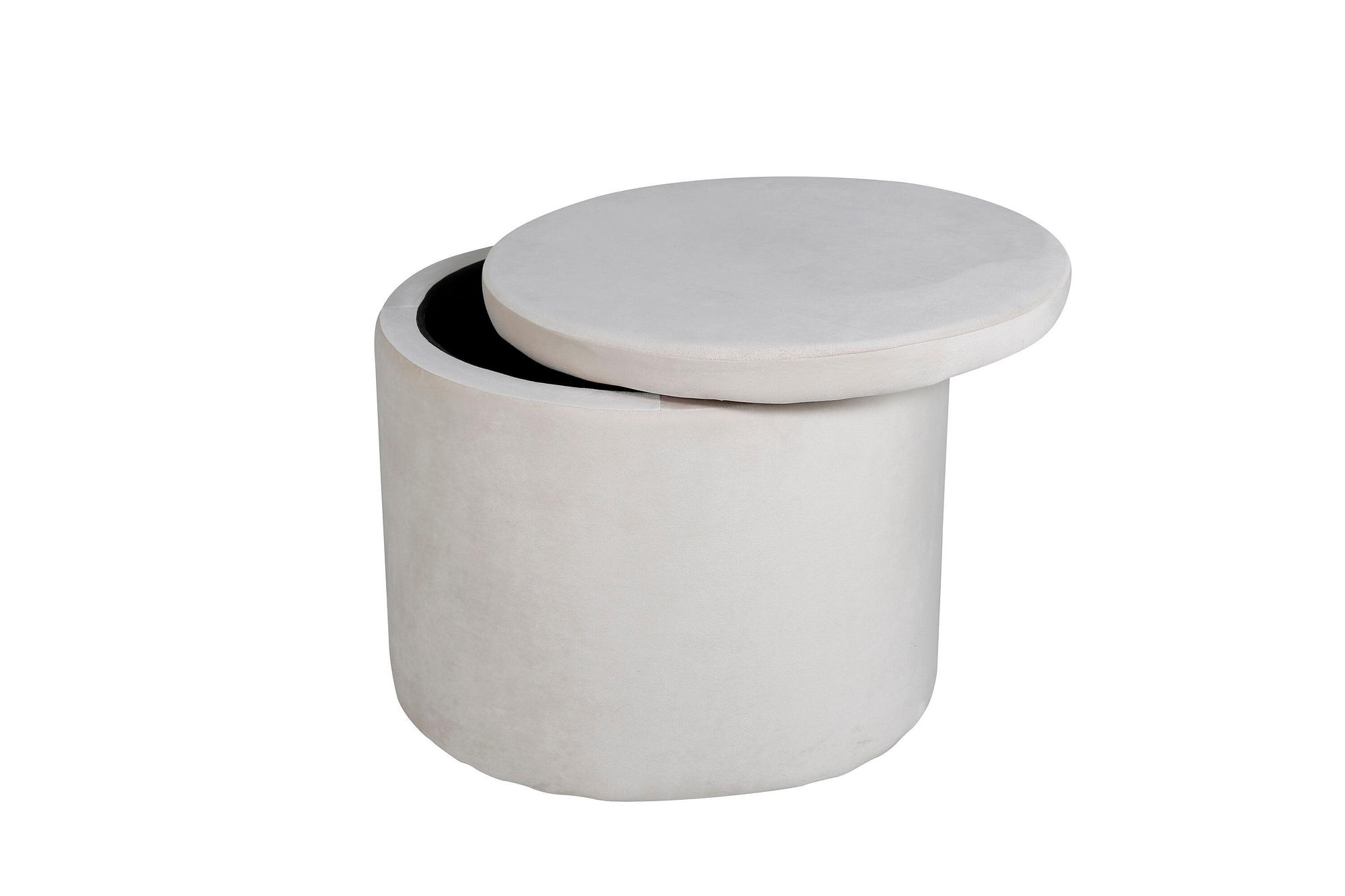 Dunken Pouf Samt Beige  1