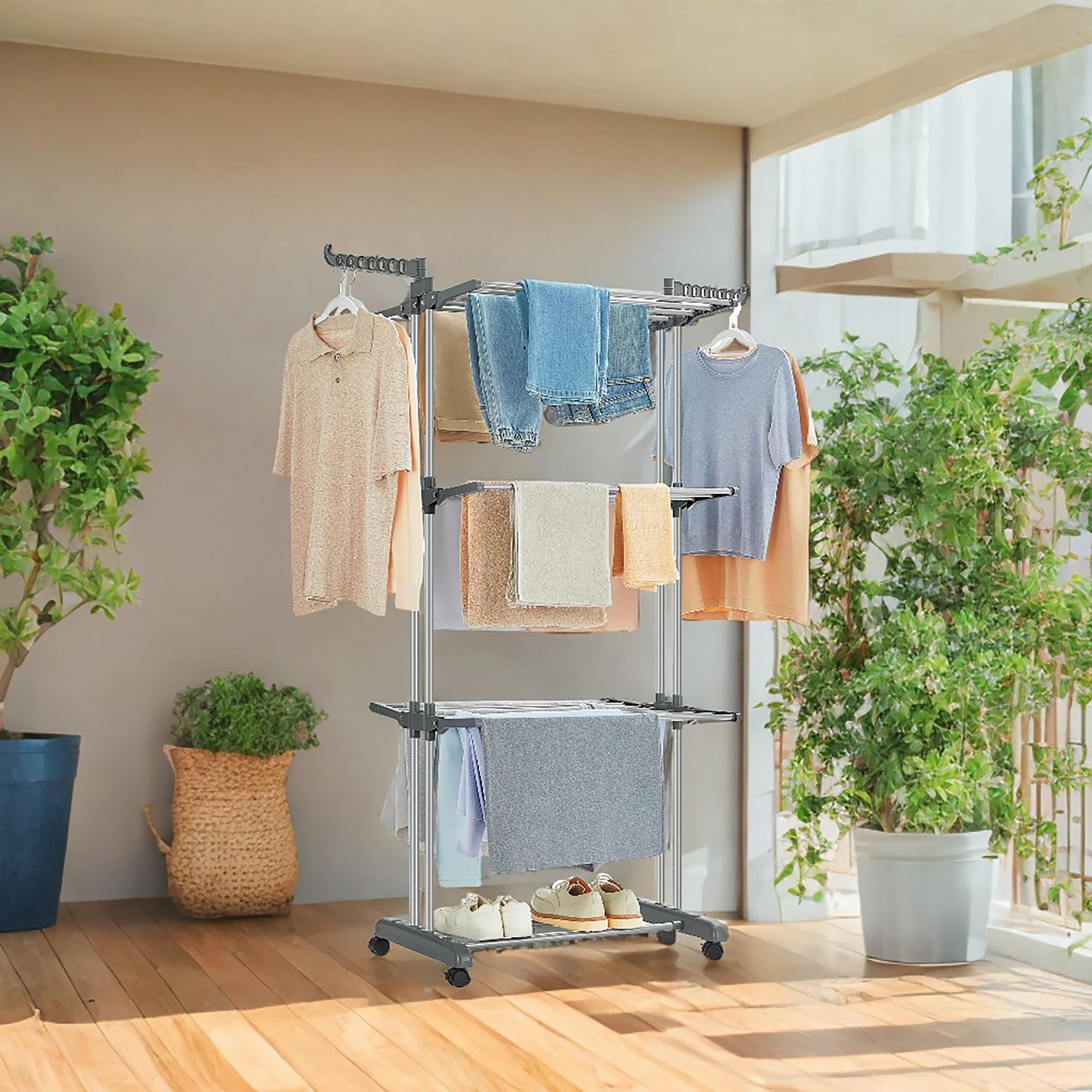 Clothes drying rack Dirgh Iron Polypropylene Grey 2