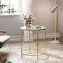 Beistelltisch Glas Metall Gold 2