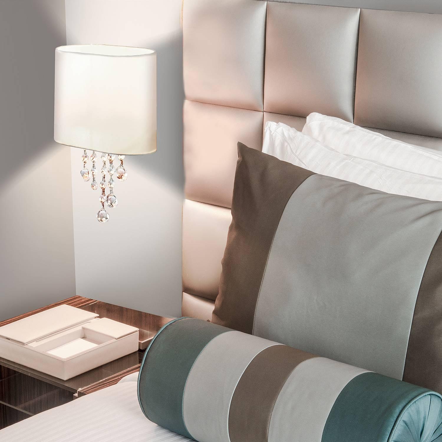 Nina Wall Lamp Blended Fabric Steel 1-light 2