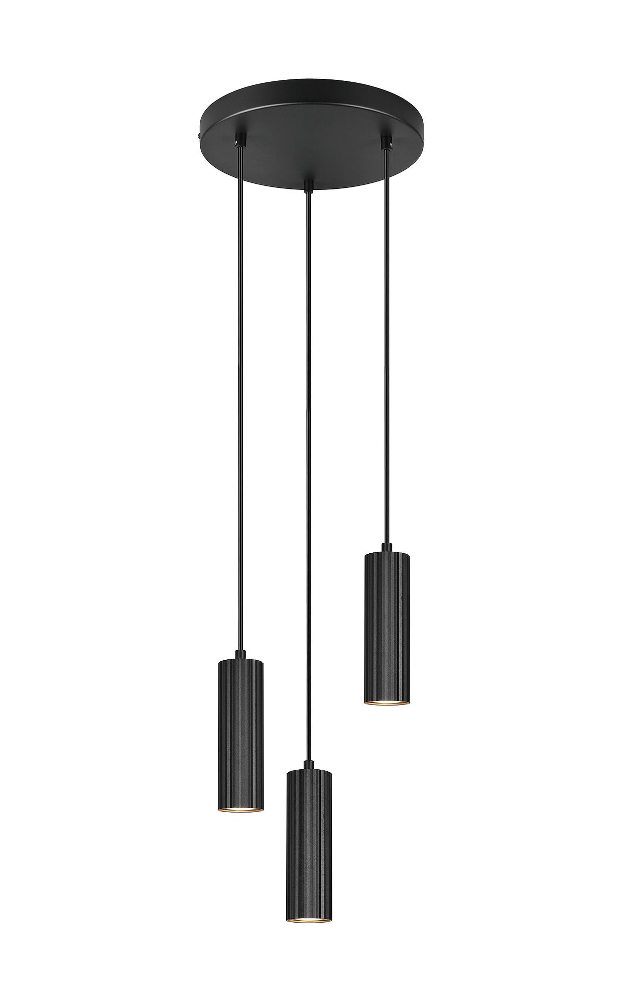 3-light Soka Pendant Light Iron Black 2