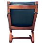 Vintage Sessel Leder Holz Dunkelgrün 5