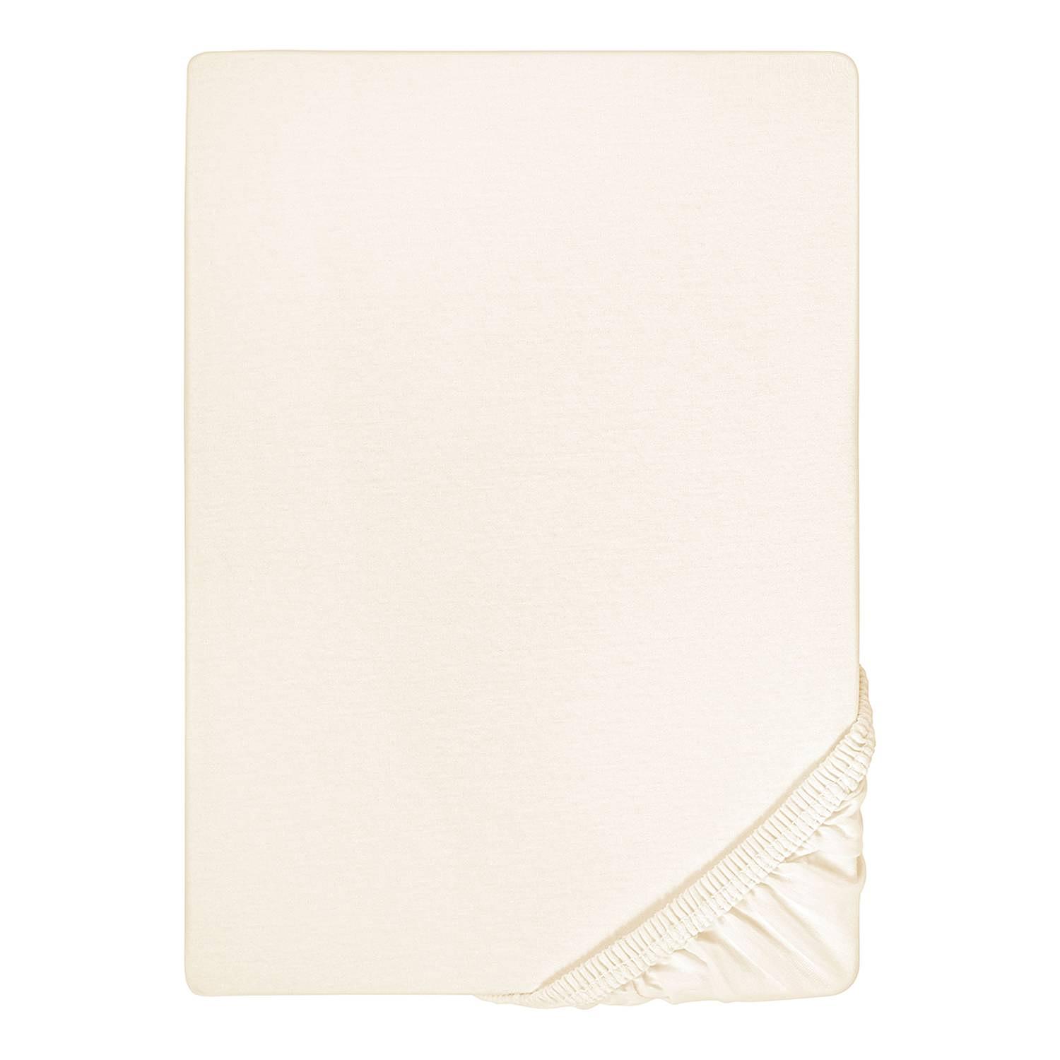 Sleep &amp;amp Spannbetttuch Baumwolle Creme 90-100x200cm 1
