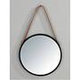 Borrone Wandspiegel Eisen Glas Schwarz Silber Ø30cm 4
