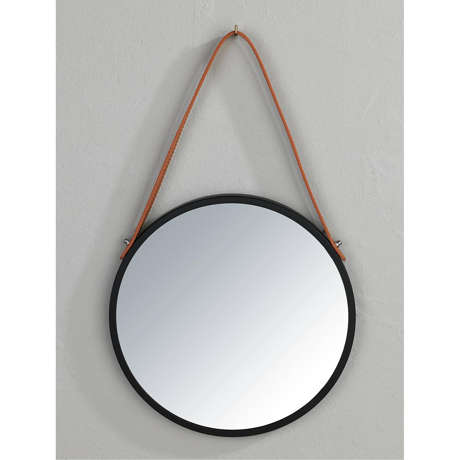 Borrone Wandspiegel Eisen Glas Schwarz Silber Ø30cm 4