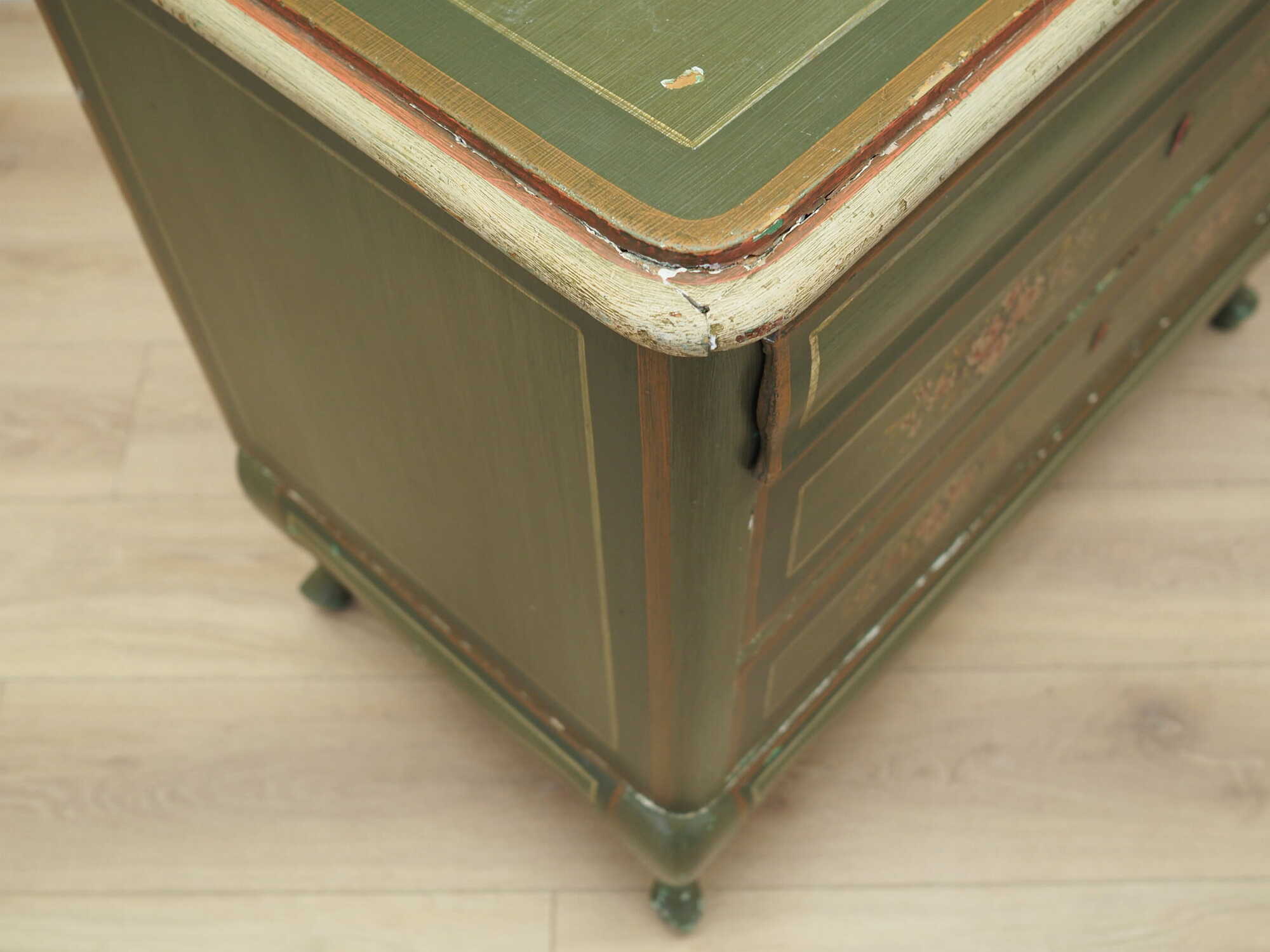 Vintage Kommode Kiefernholz Grün 1950er Jahre 8