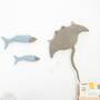 2x Fish & Manta ray Plush toy Cotton Blue Grey 0