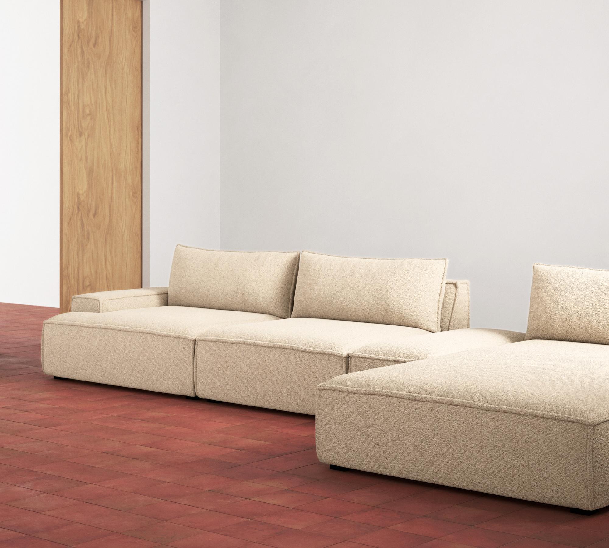 Daphne 1-seater chaise longue Left Moonlight Sand 6