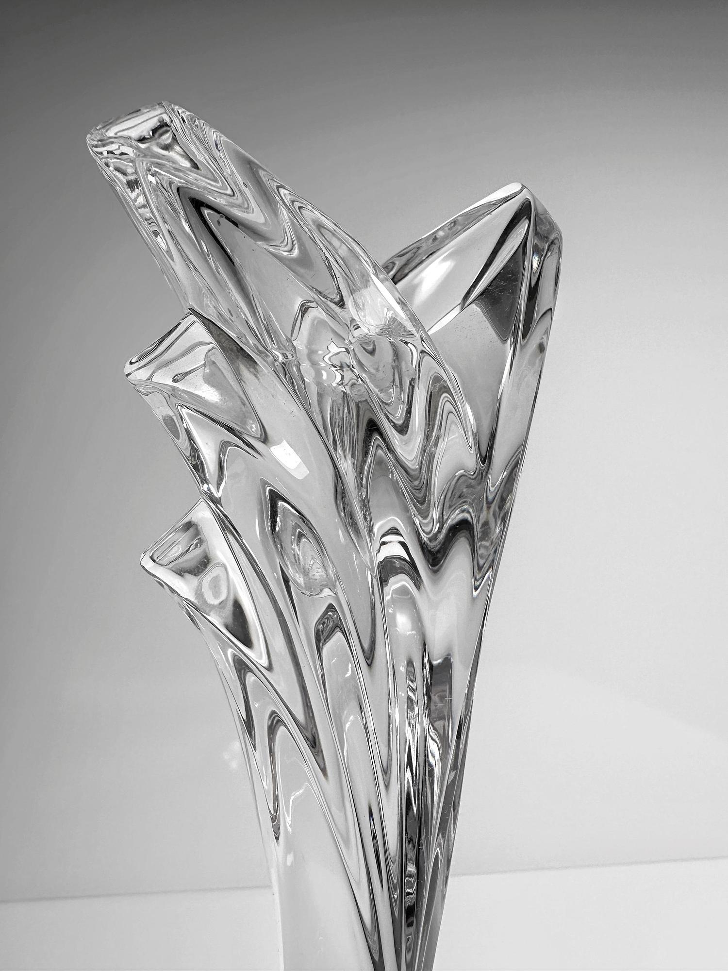 Vintage candle holder crystal glass 1980s 1