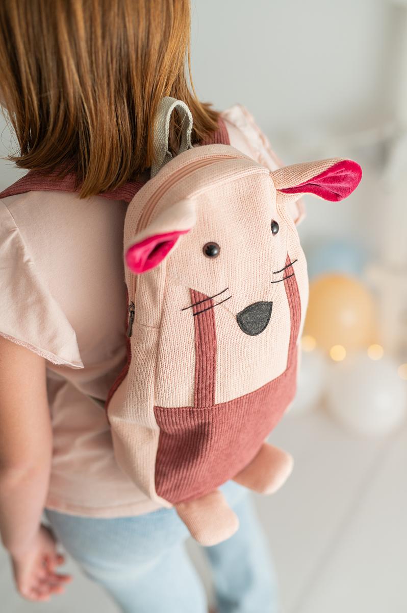 Mouse Backpack Cotton Pink 2