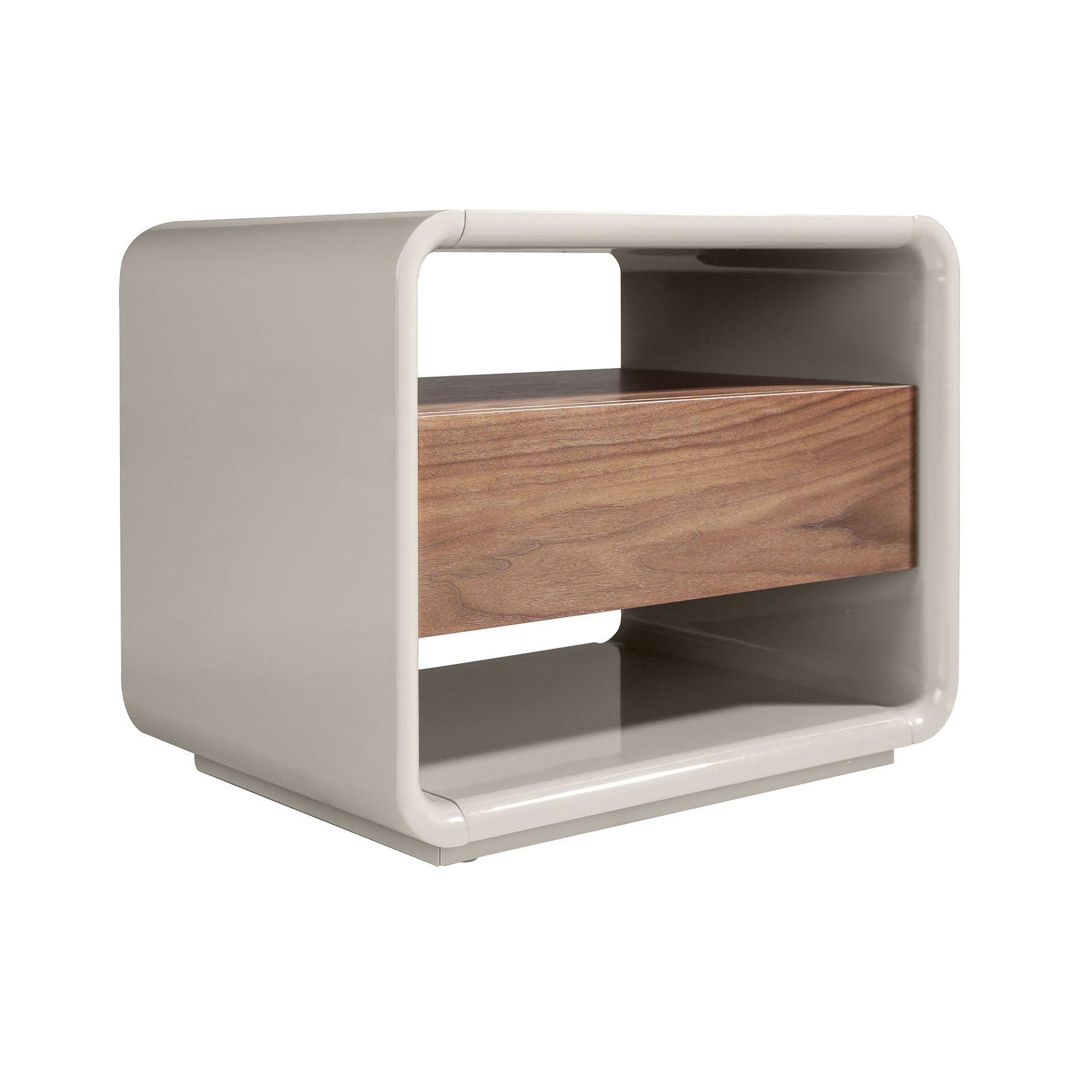 Nightstand Wood veneer Grey 0