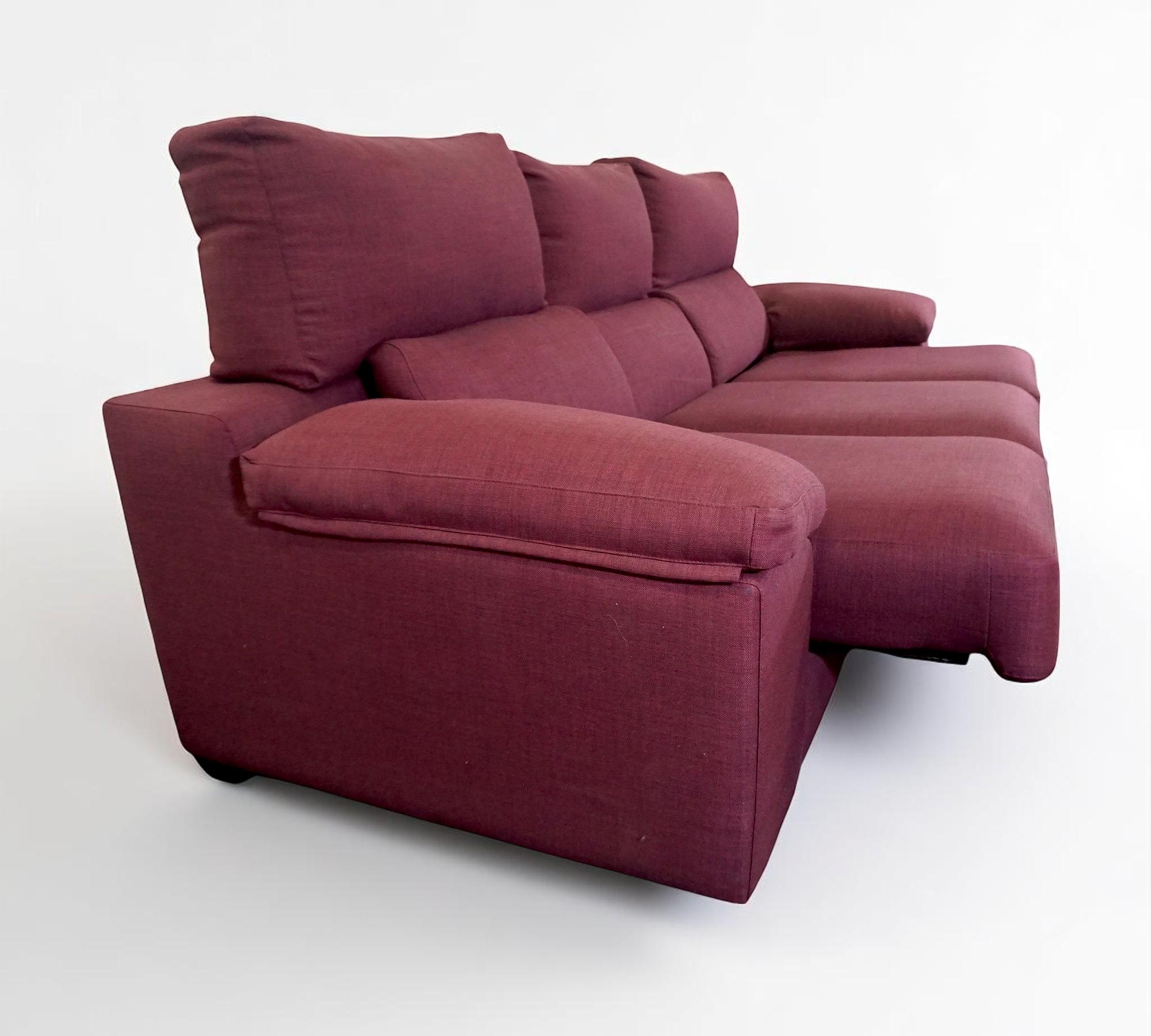 Schlafsofa 3-Sitzer inkl. 2 Hocker Weinrot 3