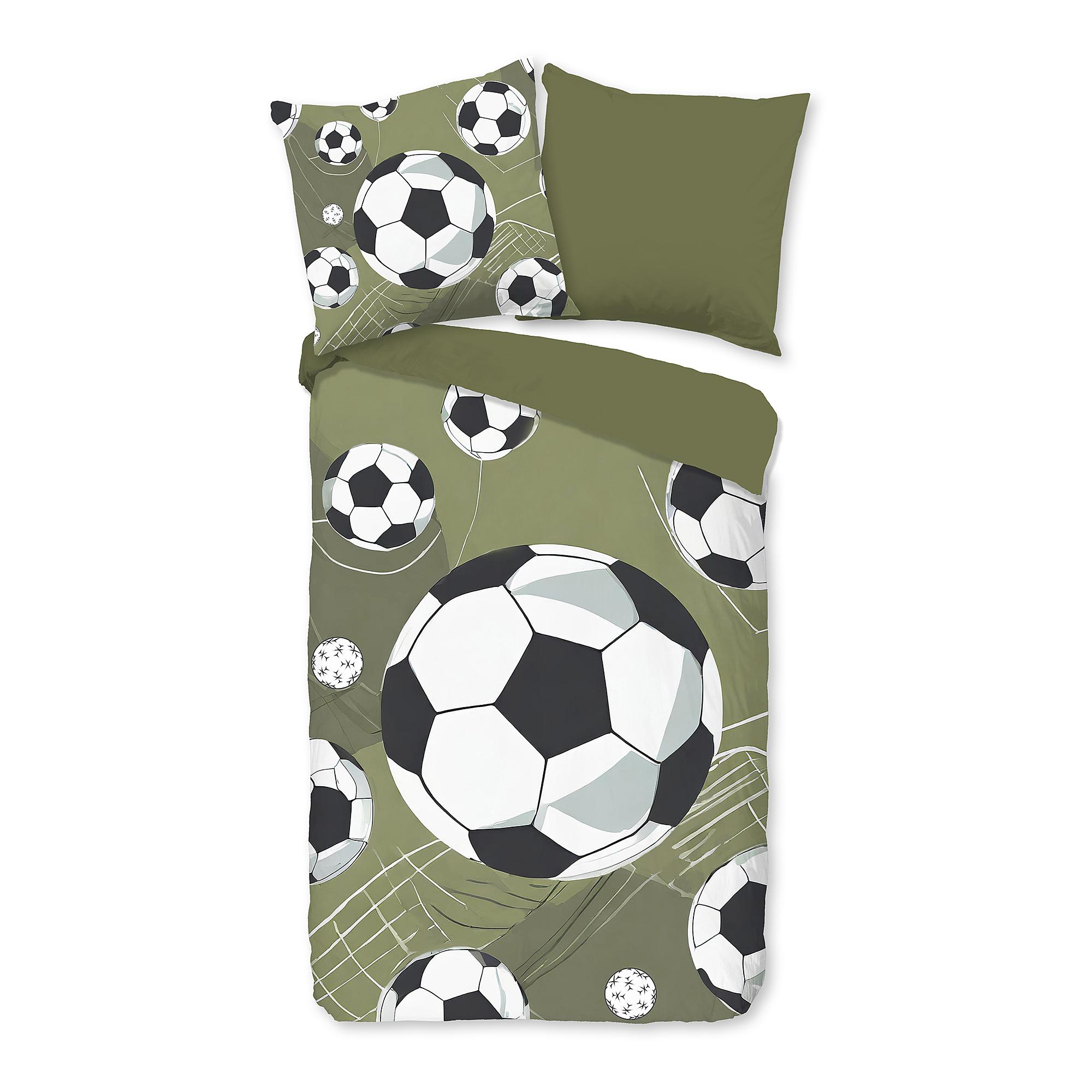 Kinderbettwäsche Microfaser Grün 135x200cm Kissen 80x80cm 0