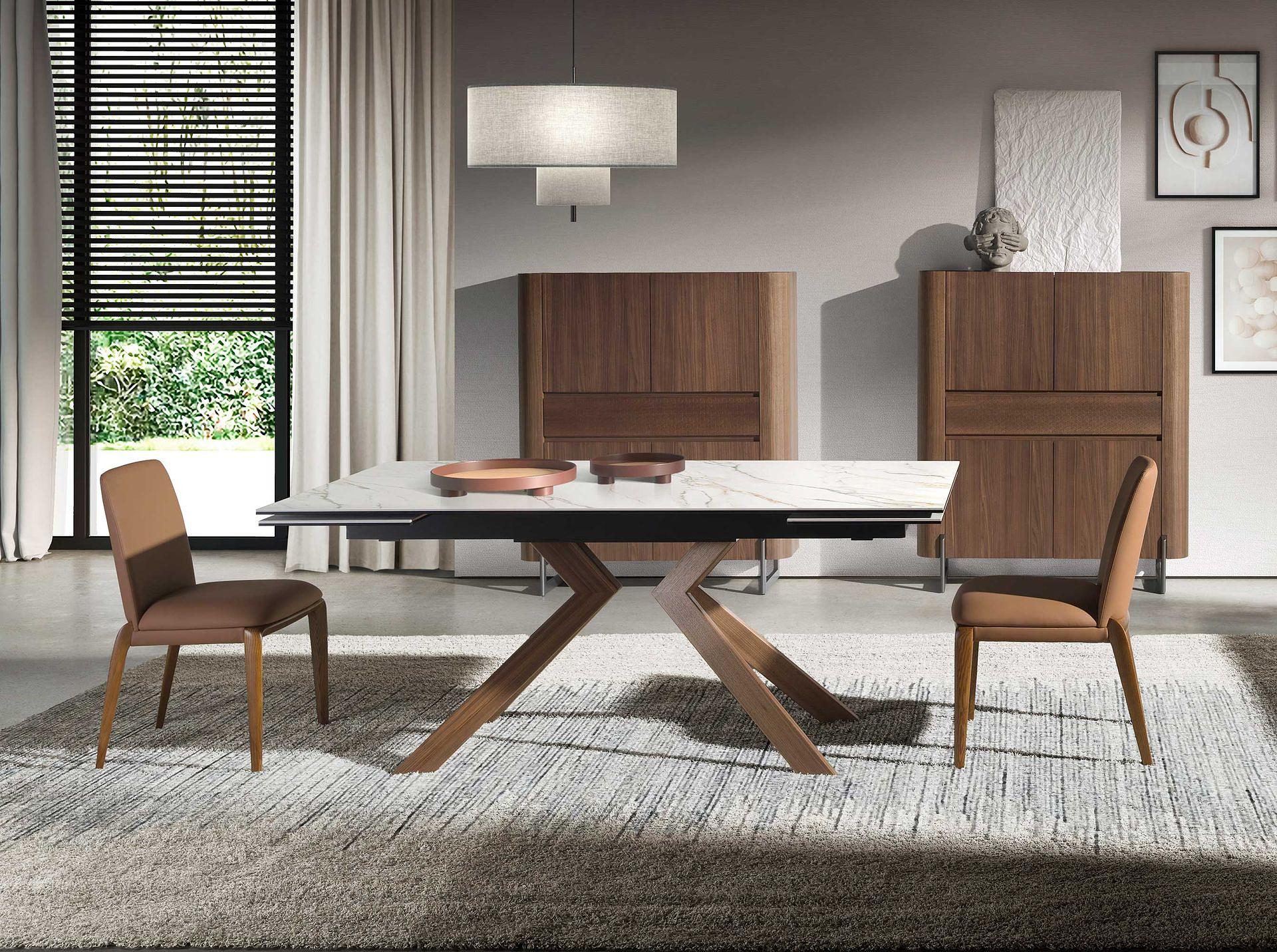 Sedia da pranzo in ecopelle marrone 5