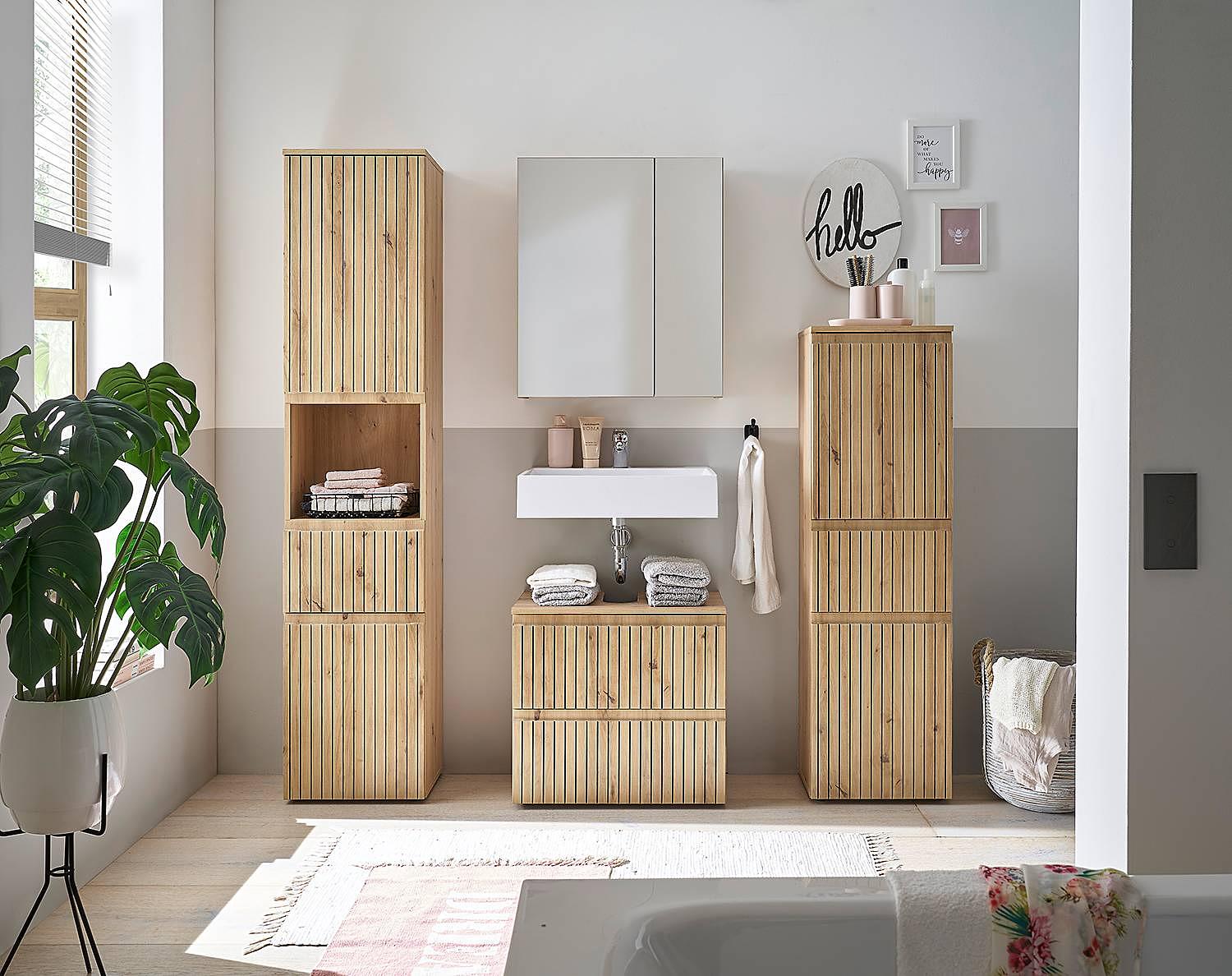 Rookerie washbasin vanity unit oak look 4