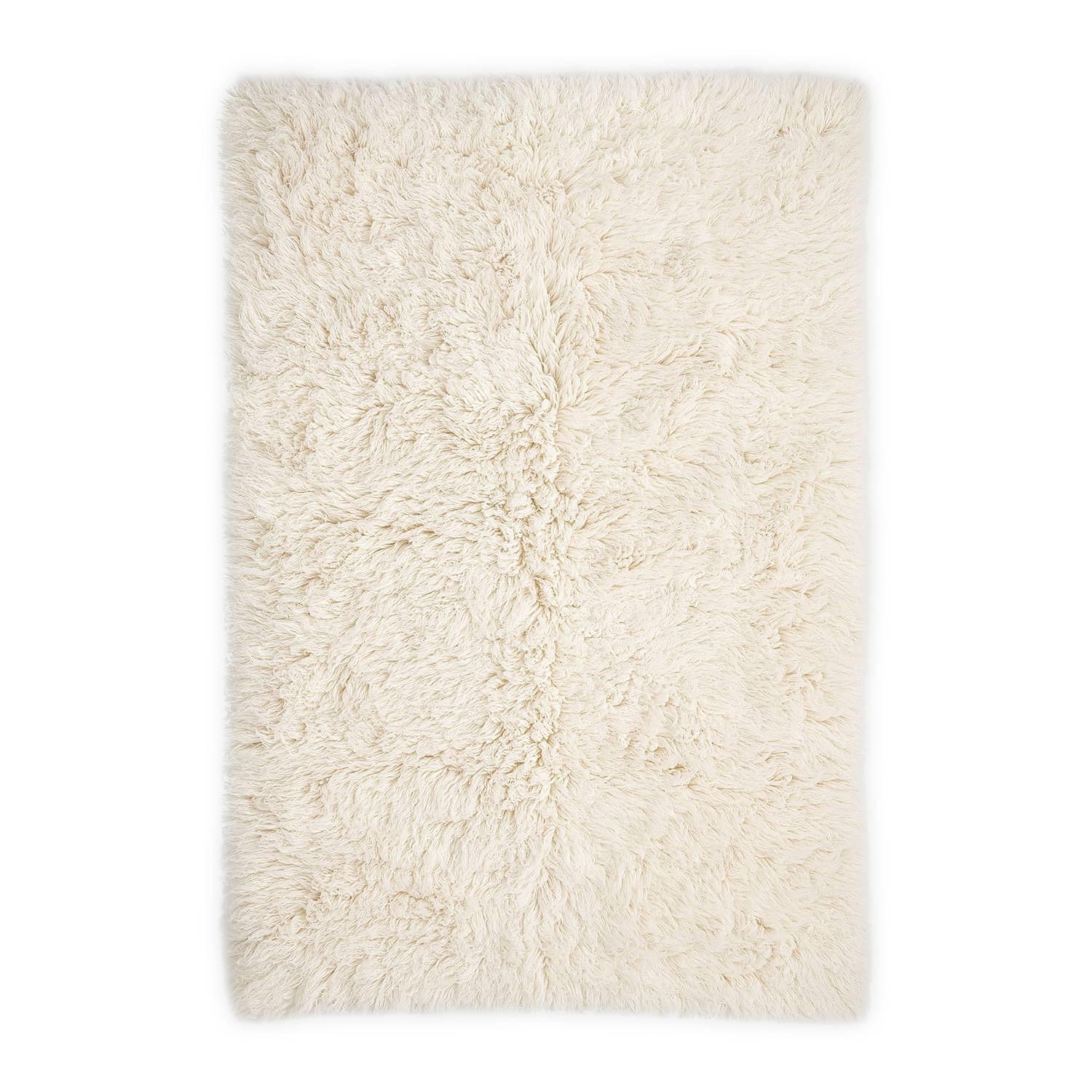 Flokos XXL Teppich Schurwolle Weiß 70 x 140 cm 0