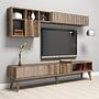 Milan lowboard with wall shelf walnut brown 3