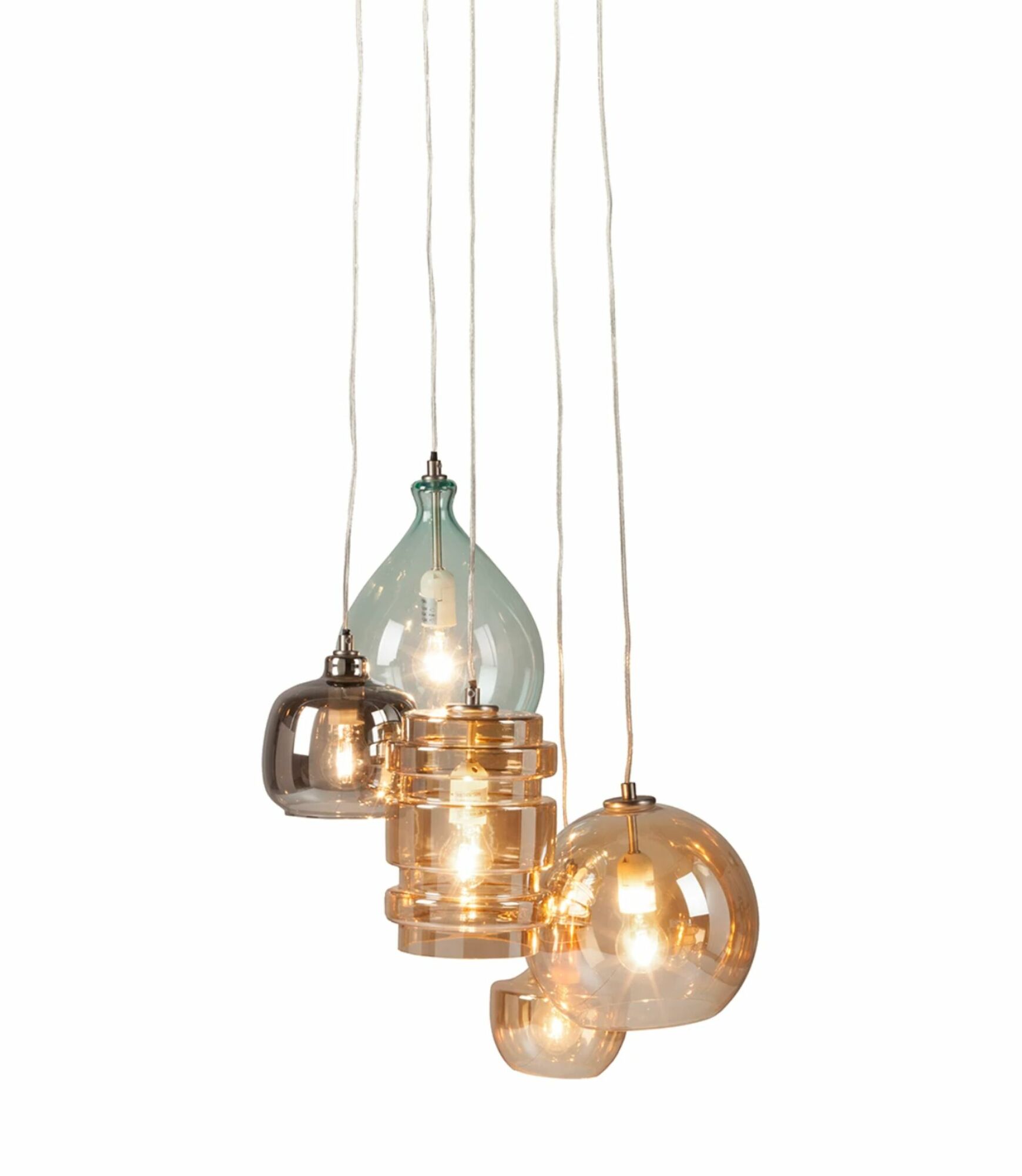 Pendant lamp Brooklyn II Metal / Glass 5-flame 0