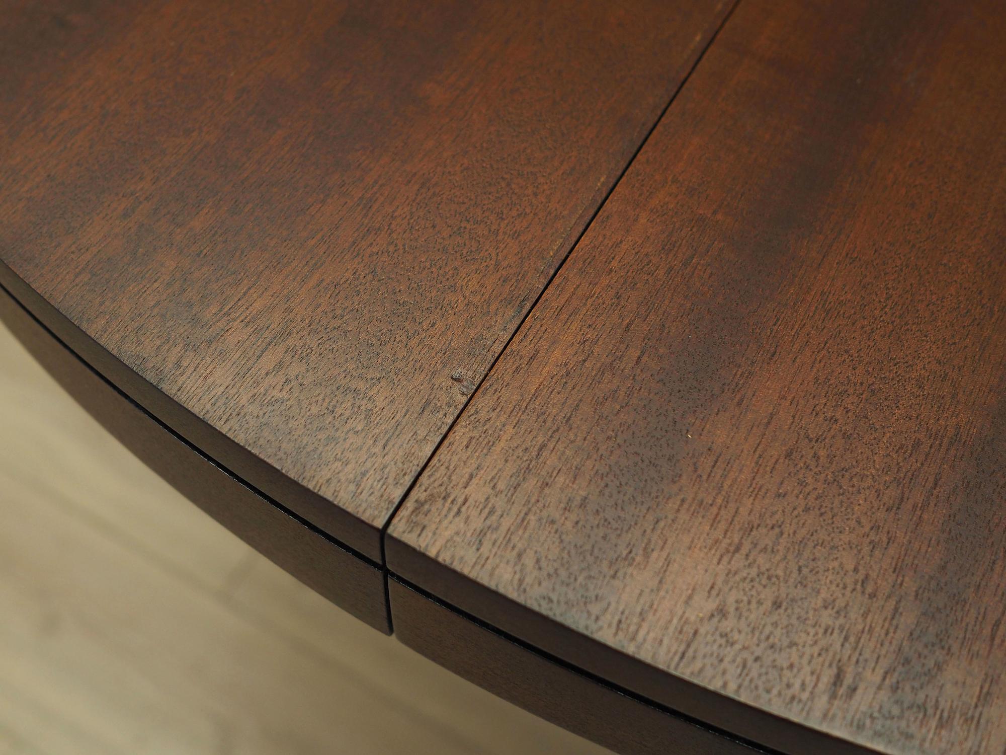 Round Mahogany Table 1970s 5