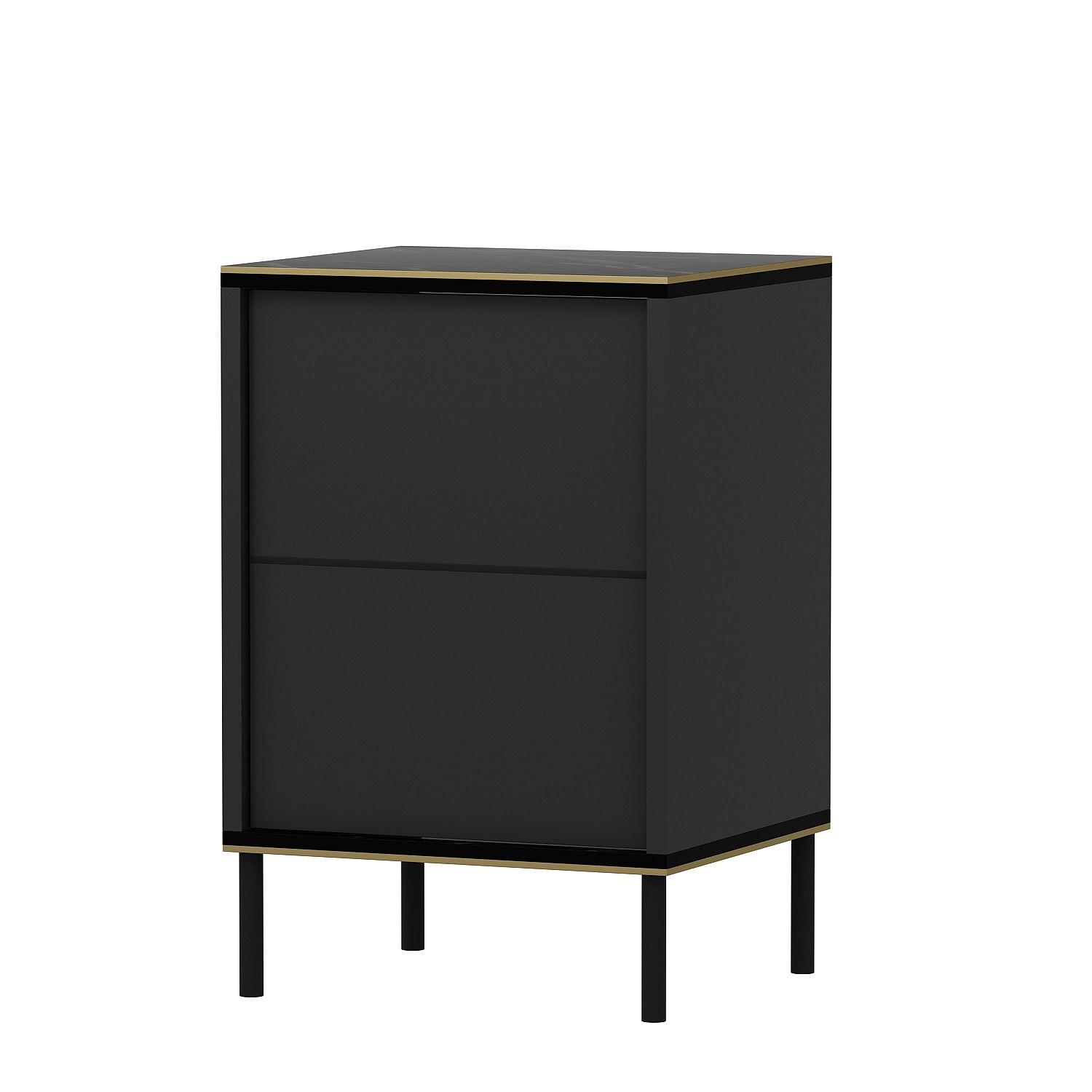 Imaj Nightstand Wood Veneer Anthracite 9