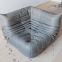 Togo Ecksofa Madras-Leder Aschgrau 5