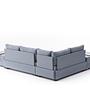 Fly Ecksofa Links mit 2 Hockern Blau 7