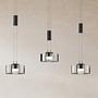 LED pendant lamp Lavin iron smoke glass black 0