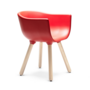 Tulip S Armchair Plastic Wood Red 1
