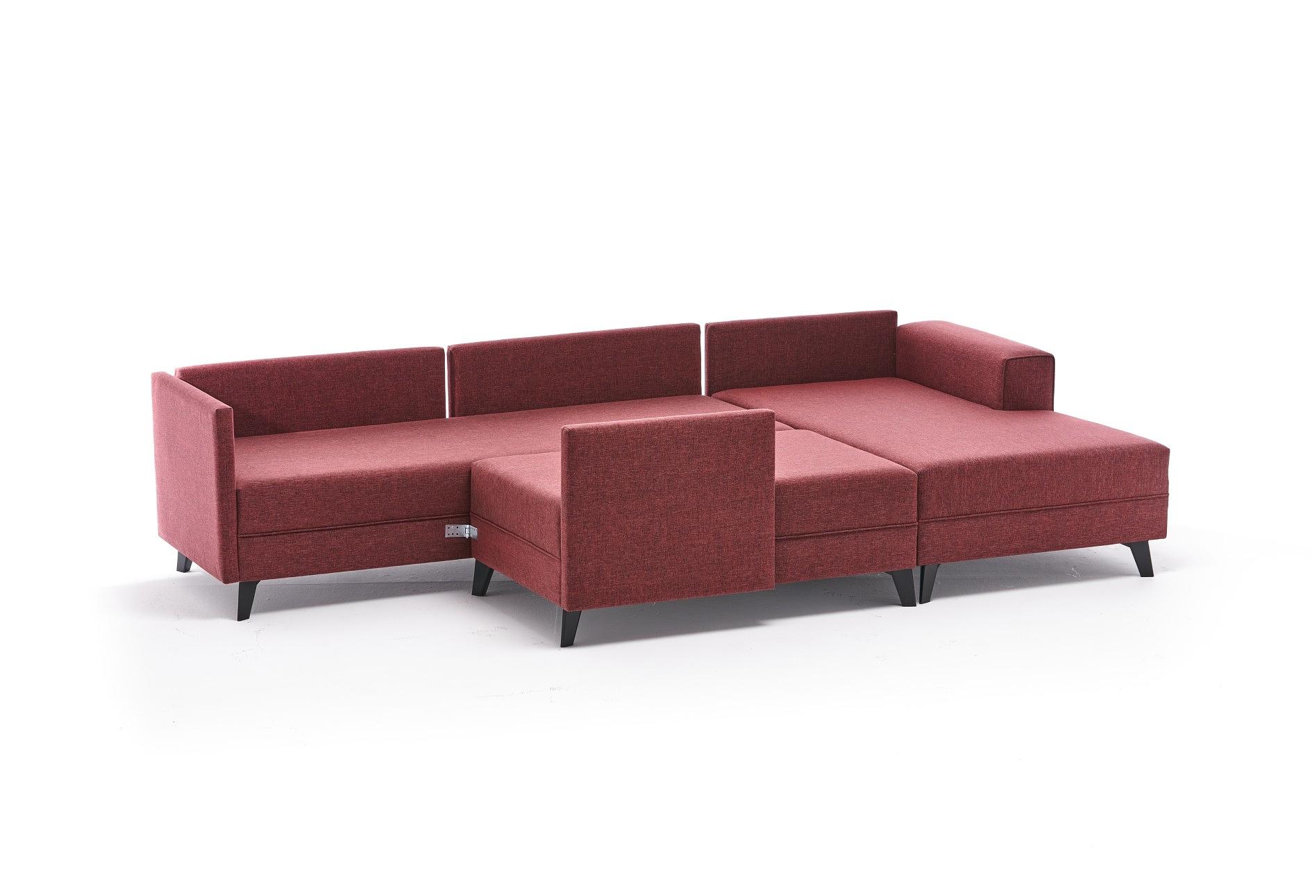 Efsun Schlafsofa 4-Sitzer Rot 1