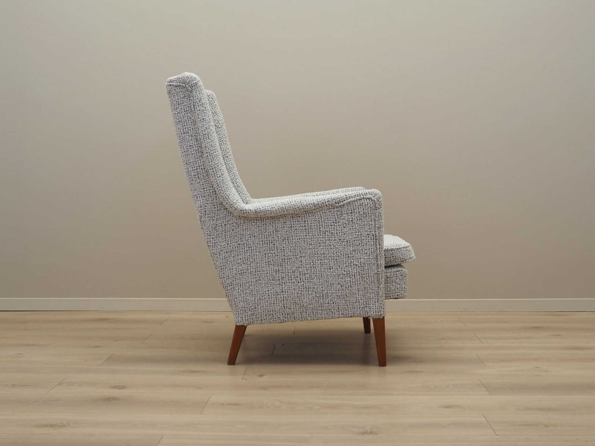 Vintage Armchair Wood Textile Grey 1960s 7