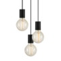 Pendant lamp 3-light iron black 0