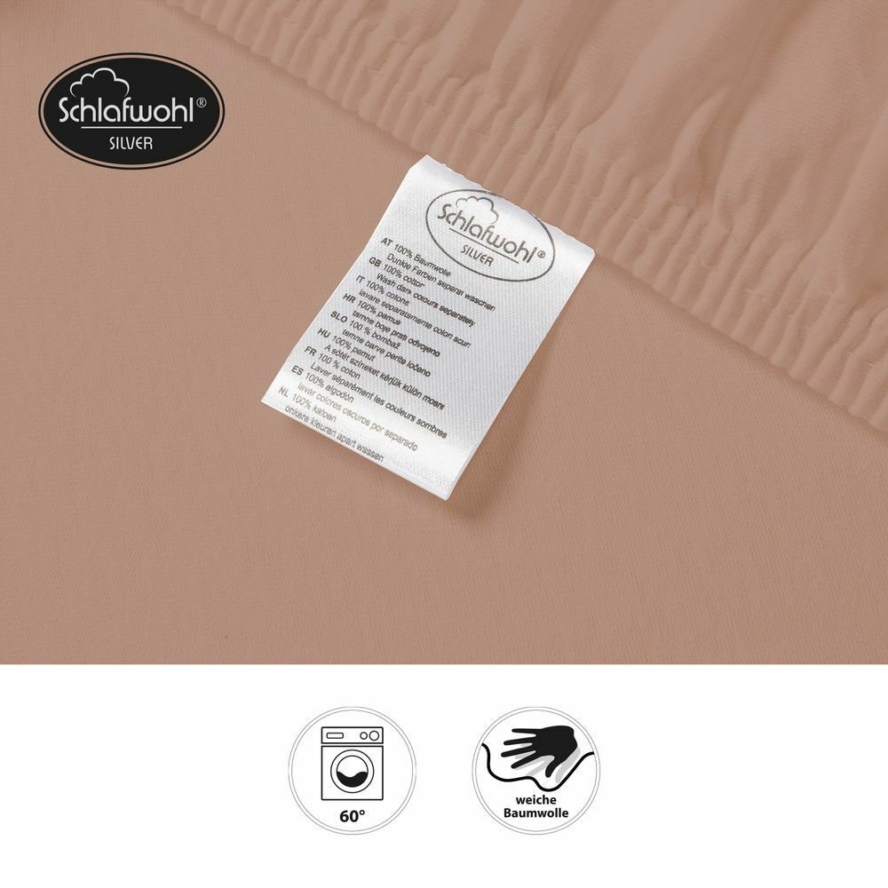 Spannleintuch aus Baumwolle Nougat 3