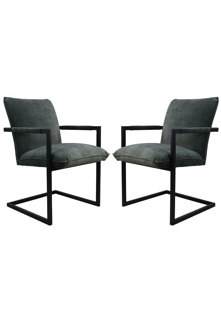 2x Boston Esszimmerstuhl Textil Metall 0