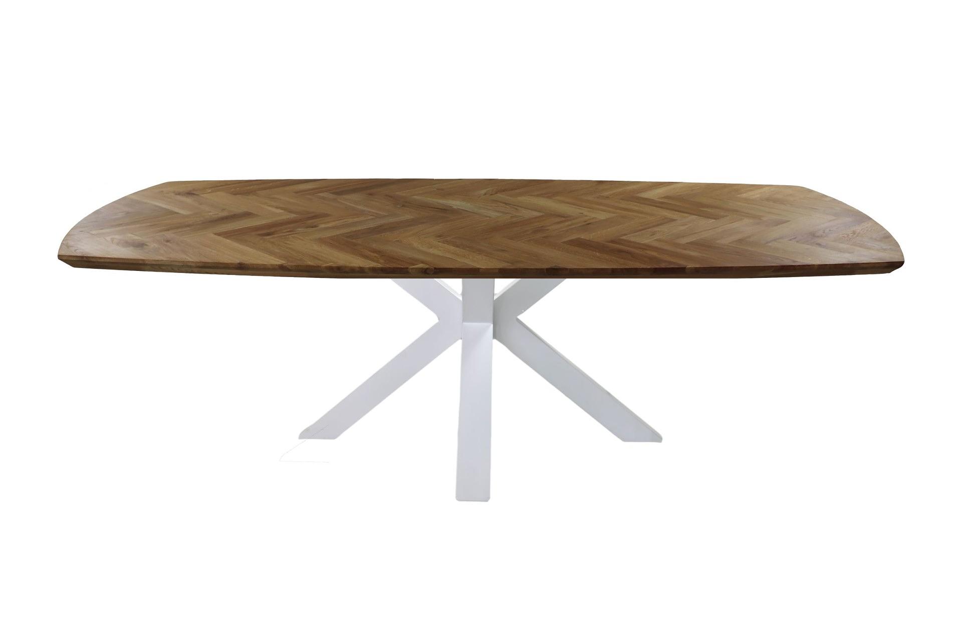 Fishbone Esstisch Eiche Metall 0